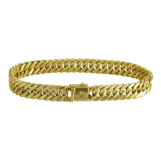 Pulseira De Ouro 18k  Com 11 Gramas Largura 8 Mm Elos Duplos