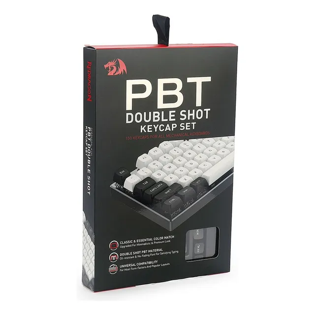 Keycaps Redragon Double Shot 150 Units Multi Layout White Color Del Teclado Blanco Idioma Español