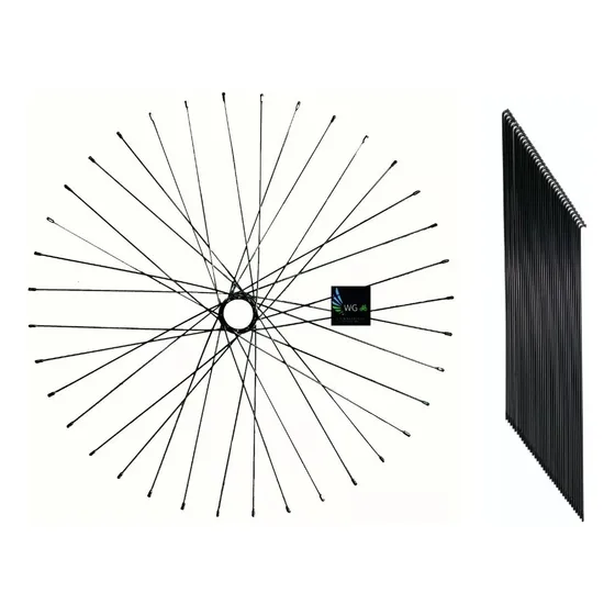 Radios De Bicicleta Rin 26 Negros Doble Pared Niples 254mm Color Negro
