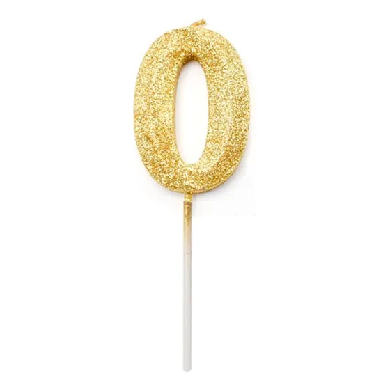 Vela Para Cumpleaños Grande Numero Dorado