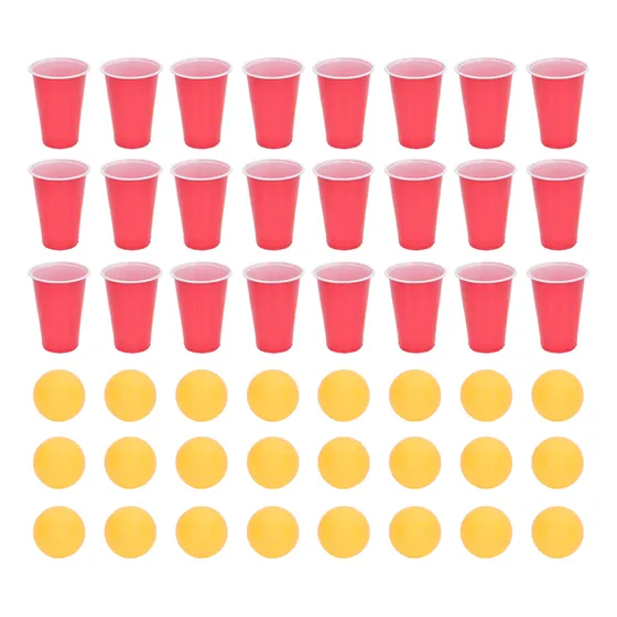 Beer Pong Game Cup, 24 Pelotas De Tenis De Mesa, 24 Vasos De