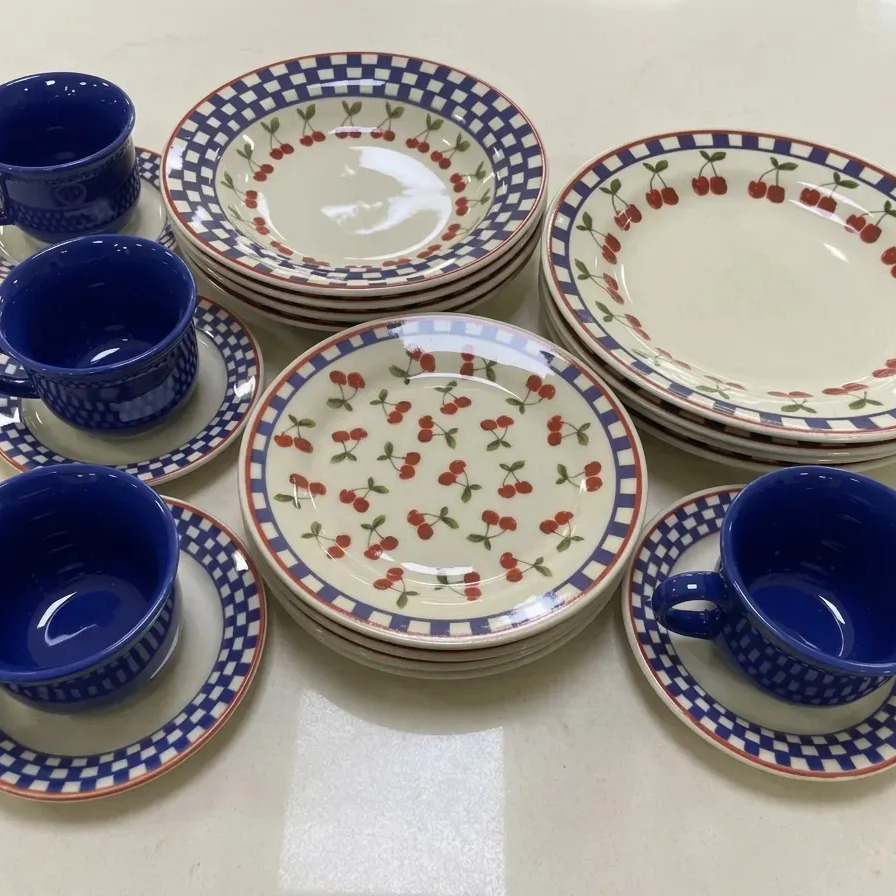 Jogo de 20 pecas ceramica Biona Jardim de Cerejas