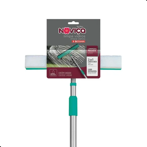 Mop Limpa Vidros Com Cabo Articulado Noviça Cor Cinza e Tiffany