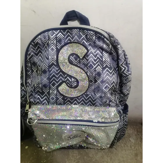 Bolso Original Justice Lentejuelas Letra S Lonchera Y Forro
