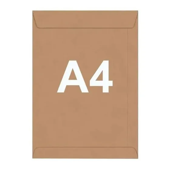 Envelope A4 Kraft Pardo Natural 22,9x32,4 100 Unidades 80g