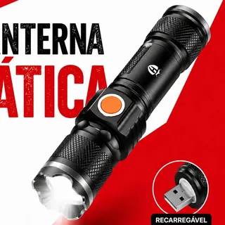 Lanterna Tática Militar Recarregável Led Mais Forte Do Mundo Ultra Potente 1000m Zoom Alto Brilho Sitio Fazenda