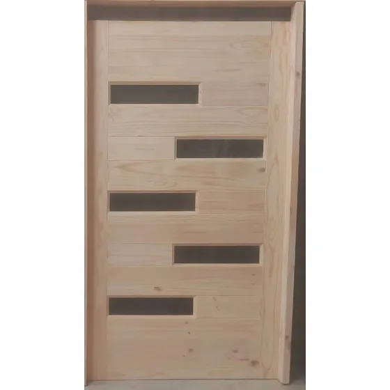 Puerta De Pino  70x200 Vidrios Incluidos- Blc Maderas