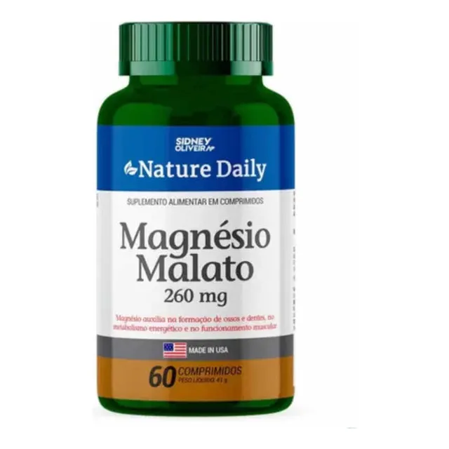 Malato de magnesio, 260 mg, fabricado en EE. UU., natural, sabor sin sabor