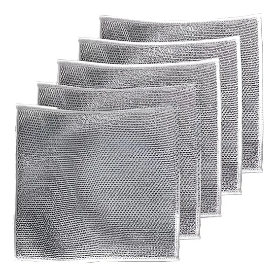 5 Paños Mágicos Virutilla Cocina De Alambre Acero No Rayan Color Gris Paño Virutilla