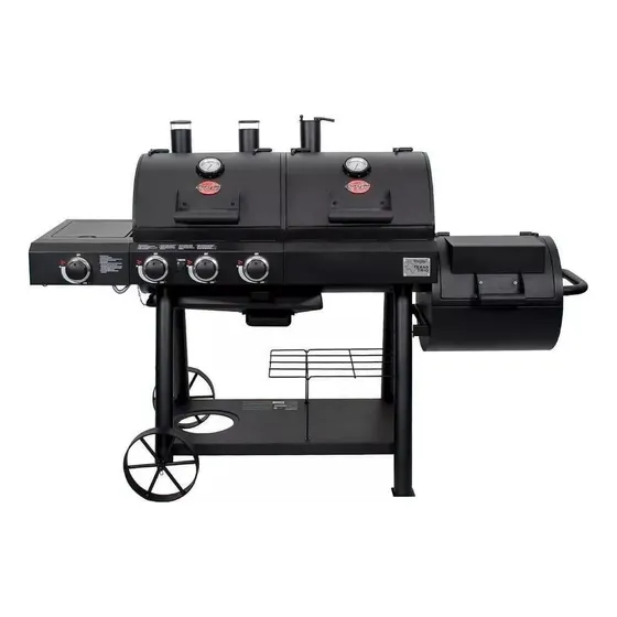 Char-griller 3070 4 Burner Grill Smoker Bbq Gas & Charcoal