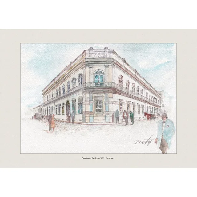 Palácio Dos Azulejos - 1878 - Aquarela De Campinas - A4