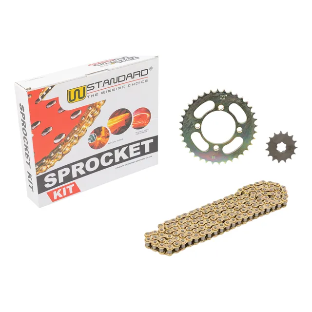 Kit Transmision + Cadena Dorada P/  New Crypton 110 W  Std