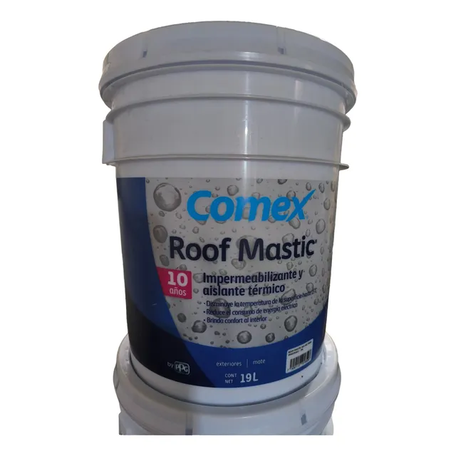 Impermeabilizante Aislante Termico Comex 10 Años Blanco 19 L Blanco Mate