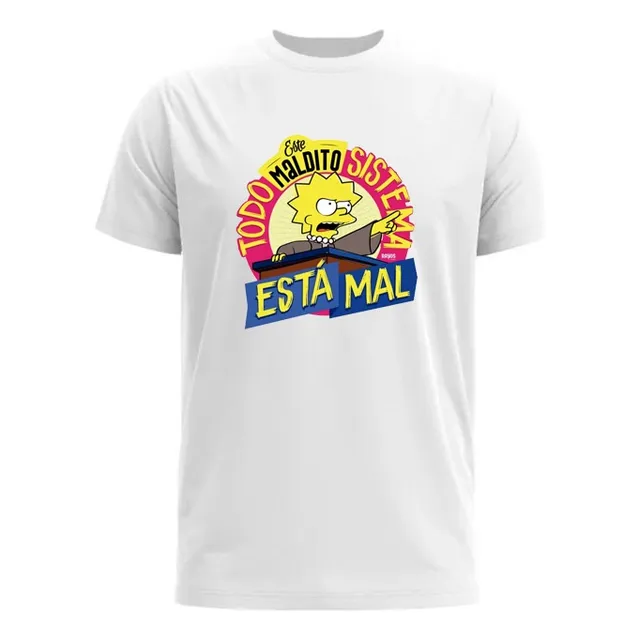 Remeras Todo Este Maldito Sistema Esta Mal Lisa Simpsons 