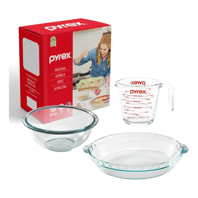 3 Pyrex Reposteria Ondeado
