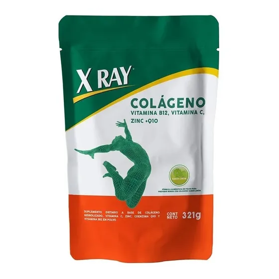 X Ray Colágeno Vitamina B12 Vitamina C Zinc Y Q10 Polvo 321g Sabor Limón