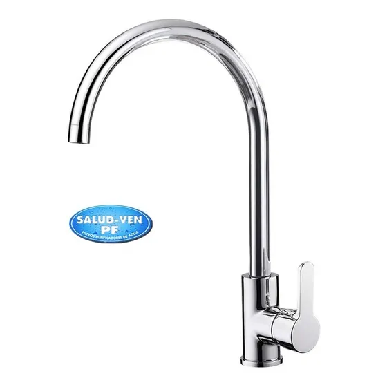 Llave Grifo Lavaplatos Acero Inox. Monomando Cuello Cisne 