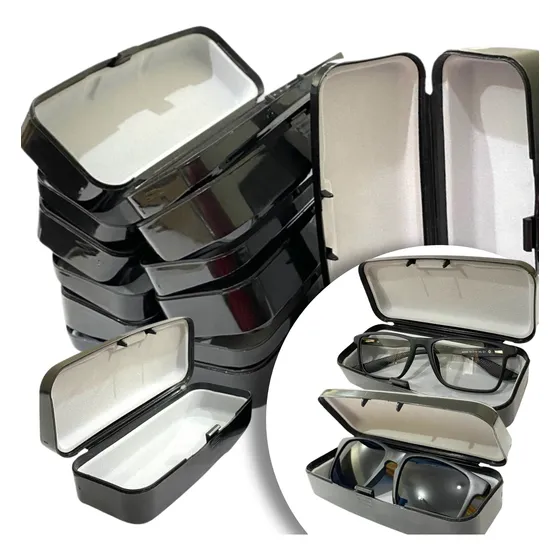 Kit 15 Case Estojo Para Óculos Capa Com Forro Duplo Atacado
