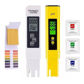 Medidor De Ph Digital+calibración De Polvo+tds Y Ec+papel Ph Medidor De Ph Digital+calibración De Polvo+tds Y Ec+papel Ph