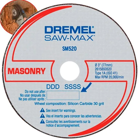 Disco De Corte Alvenaria Para Dremel Saw Max Dsm520 Dremel