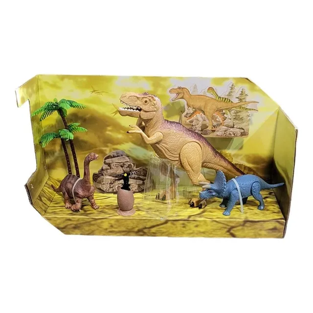 Set 4 Dinosaurios T-rex Luz Sonidos Poppi Casa Valente