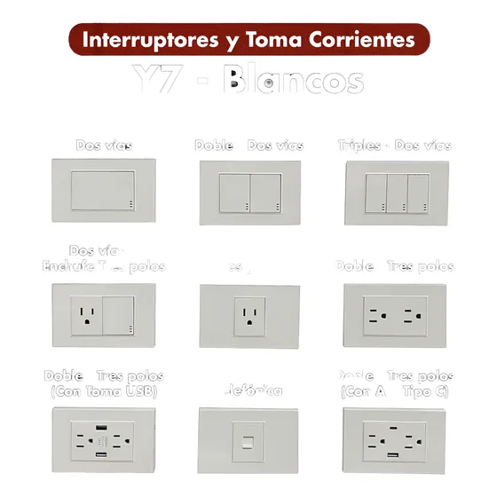 Toma Corriente Doble-interruptor-usb-conector- Apag-blanco