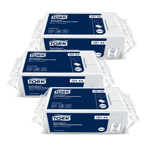 Servilleta Plus Tork Hoja Simple Blanca 3 Paq X 100un
