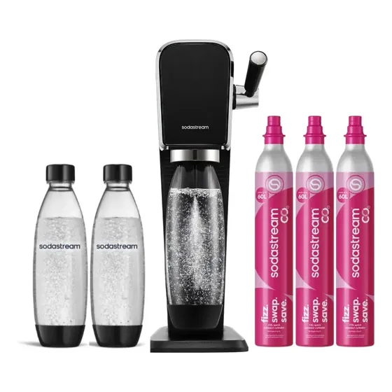 Maquina De Soda Sodastream Mega Pack Rendimiento Art Color Negro