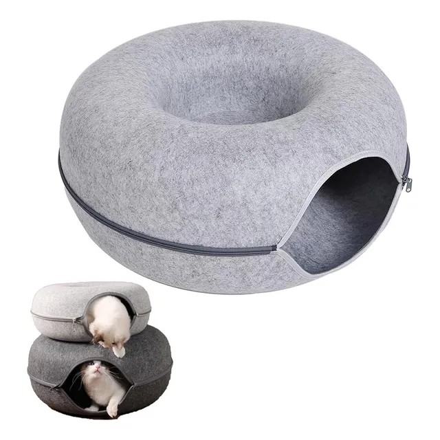 Cama Dona Para Gatos Juguete Arañador Tunel  Armable