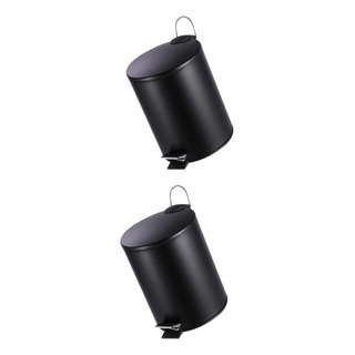 Lixeira 5lt Fosco Preto Lavabo Escritório Cozinha Kit 2 Peça Lixeira 5lt Fosco Preto Lavabo Escritório Cozinha Kit 2 Peça