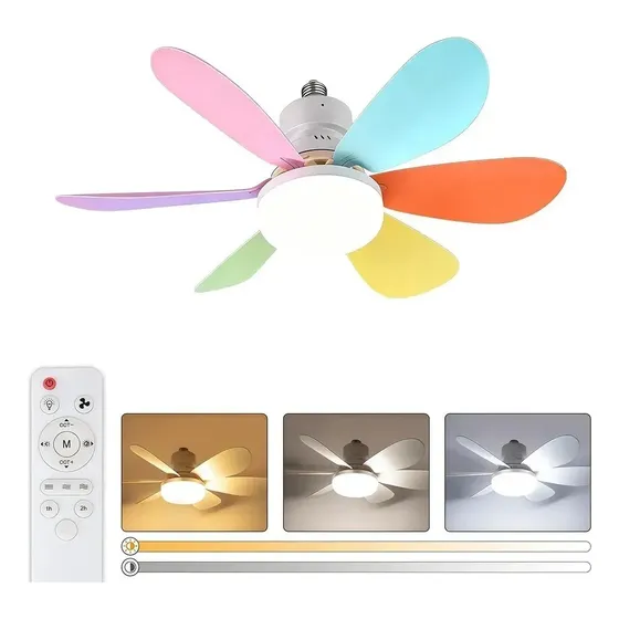 Luminária Ventilador De Teto Led 40w 52 Cm E27