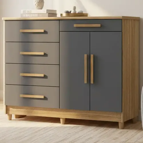 Cômoda 2 Portas 3 Gavetas M223 Kappesberg Cor Nogal | MercadoLivre