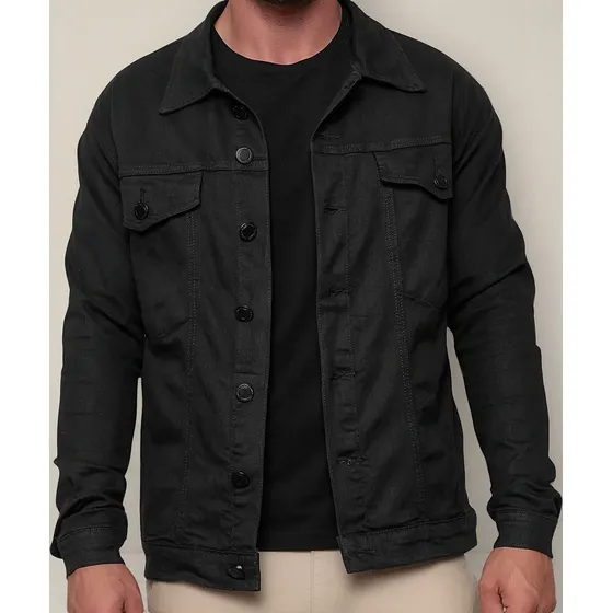 Jaqueta Masculina Sarja Jeans Slim Cores Clássicas Premium