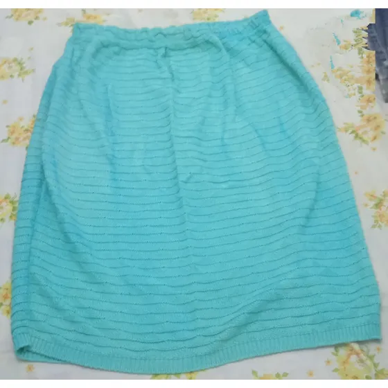 Falda Verde Tejida 35 Cms X 60 De Largo