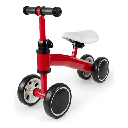 Bicicleta de equilibrio sin pedales Mega Shopping de 4 ruedas, color rojo