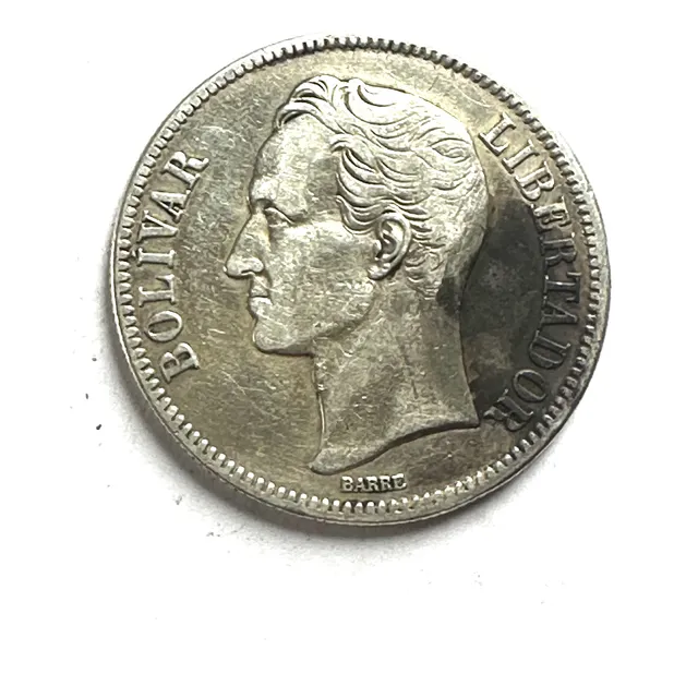 Monedas De Plata 5 Bolívares 1936 Error Lámina Estado 8