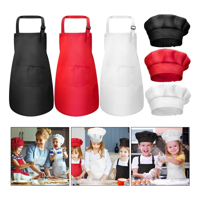 Set De Delantal Y Gorro De Cocinero Infantil De 3 Piezas