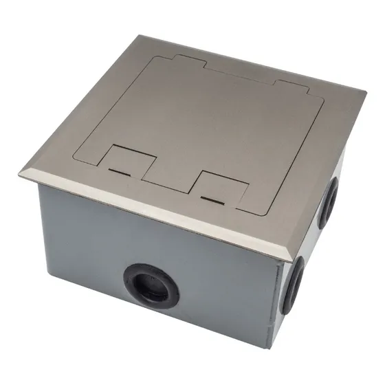 Caja Cambre Embutir Piso Metal Color Acero P/8 Modulos 1748