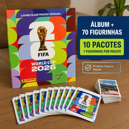 Kit Álbum Copa Do Mundo 2026 + 70 Figurinhas Oficial Panini