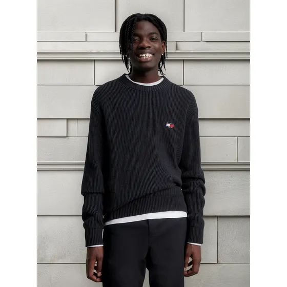 Saco Negro Regular De Punto Canal Tommy Jeans