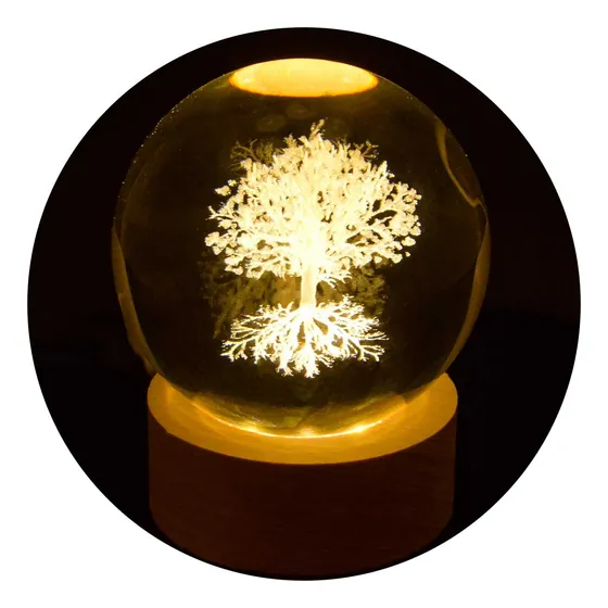 Luminária Bola Cristal De Mesa Criativa Led Enfeite Quarto