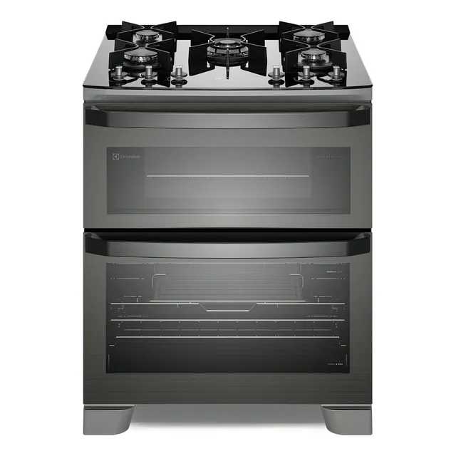 Cocina Electrolux Con Doble Horno De 5 Quemadores Con Tripl Color Plateado