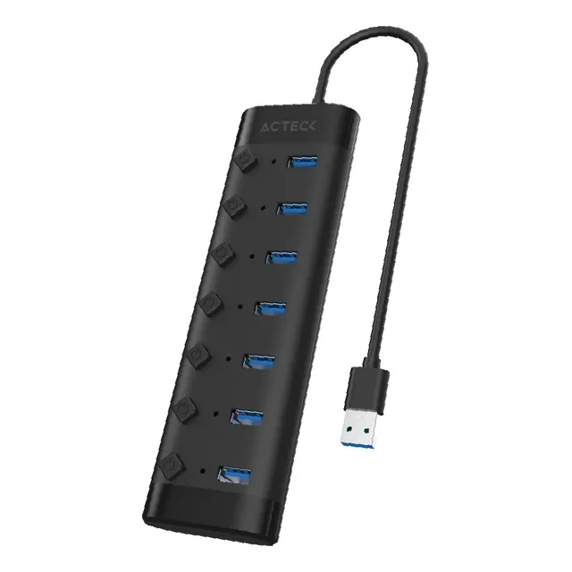 Hub Acteck Usb A 7 En 1 Port X7 Dh470 Advanced Series Negro