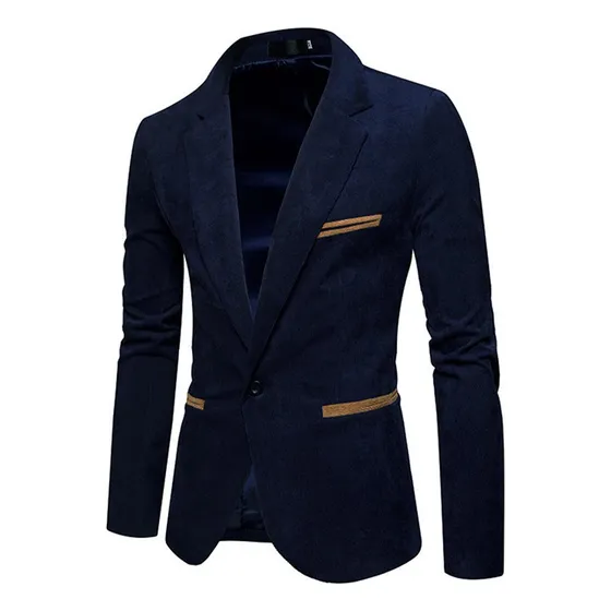 L Saco Blazer Hombre De Pana Slim Fit Casual Cuello En V