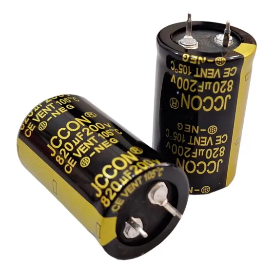 02 Capacitor Eletrolítico Snap In 820uf 200v 105° Jccon