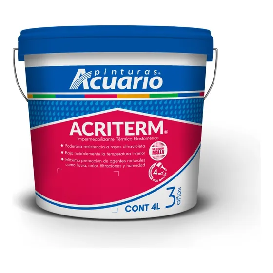 Impermeabilizante Térmico 3 Años Acriterm Acuario 4l Galón