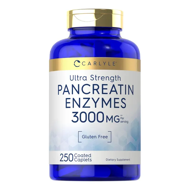 Suplemento de enzimas digestivas Carlyle Pancreatin 3000 mg 250