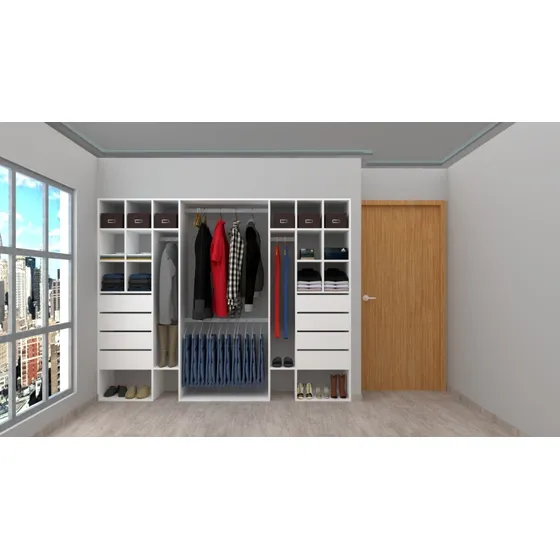 Modulo Interior De Placard  2,50 Mts Melamina Blanco 18 Mm 