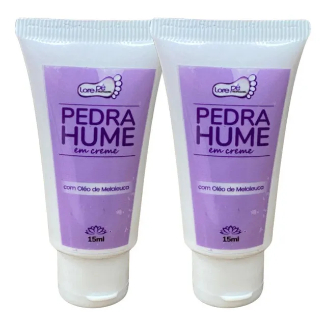 Pedra Hume Em Creme Com Óleo Melaleuca 15ml Lore Pé Kit 2und