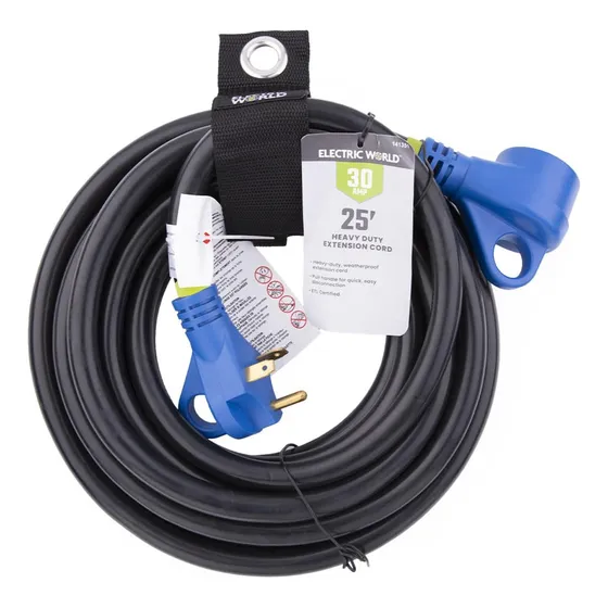 Cable De Extensión Pesado De 25' De 30 Amperios Para Rv